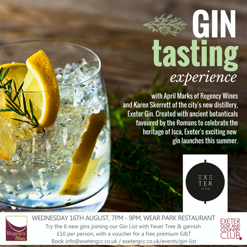 Gin Tasting Night at Exeter Golf and Country Club The Exeter Daily